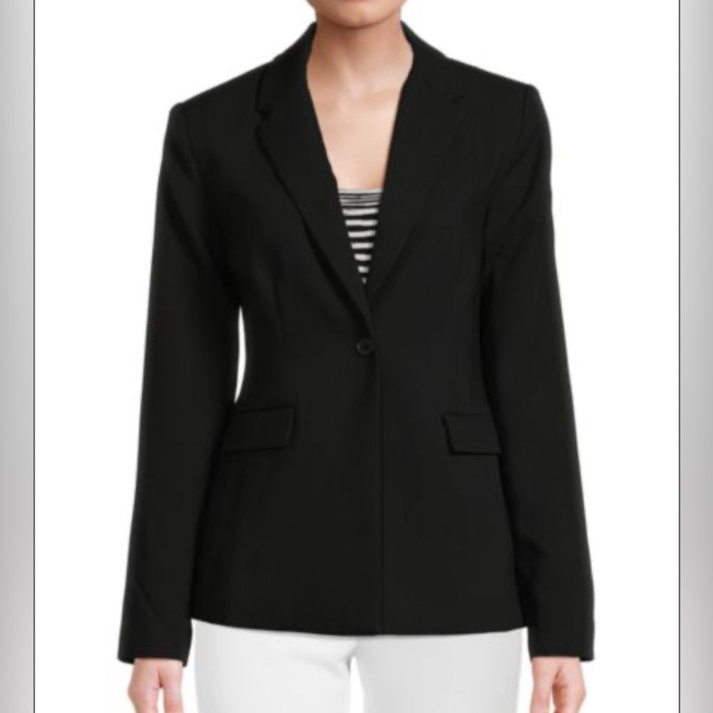 NWT T TAHARI Solid Single Button Blazer